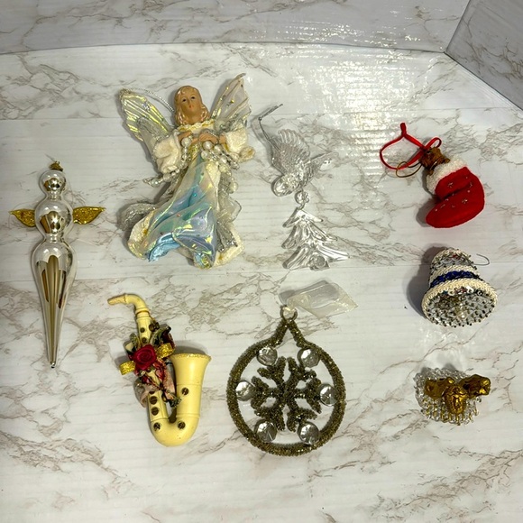Other - Vtg glass angel & Mixed lot of Christmas holiday ornaments